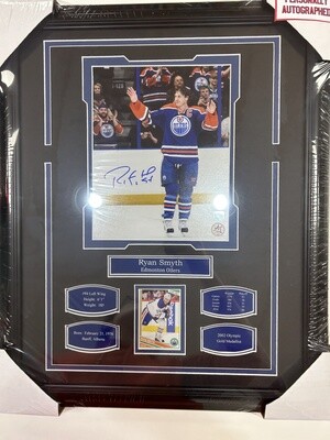 RYAN SMYTH - AUTOGRAPHED EDMONTON OILERS 16X20 FRAME