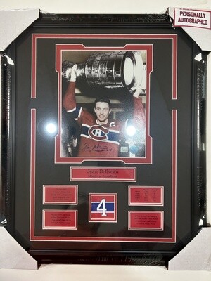 JEAN BELIVEAU - AUTOGRAPHED MONTREAL CANADIENS 16X20 FRAME