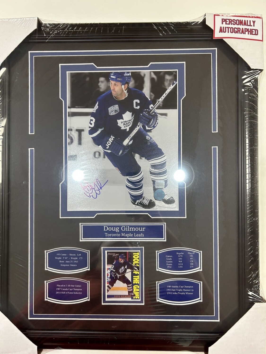 DOUG GILMOUR - AUTOGRAPHED TORONTO MAPLE LEAFS 16X20 FRAME