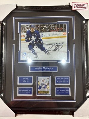 AUSTON MATTHEWS - AUTOGRAPHED TORONTO MAPLE LEAFS 16X20 FRAME