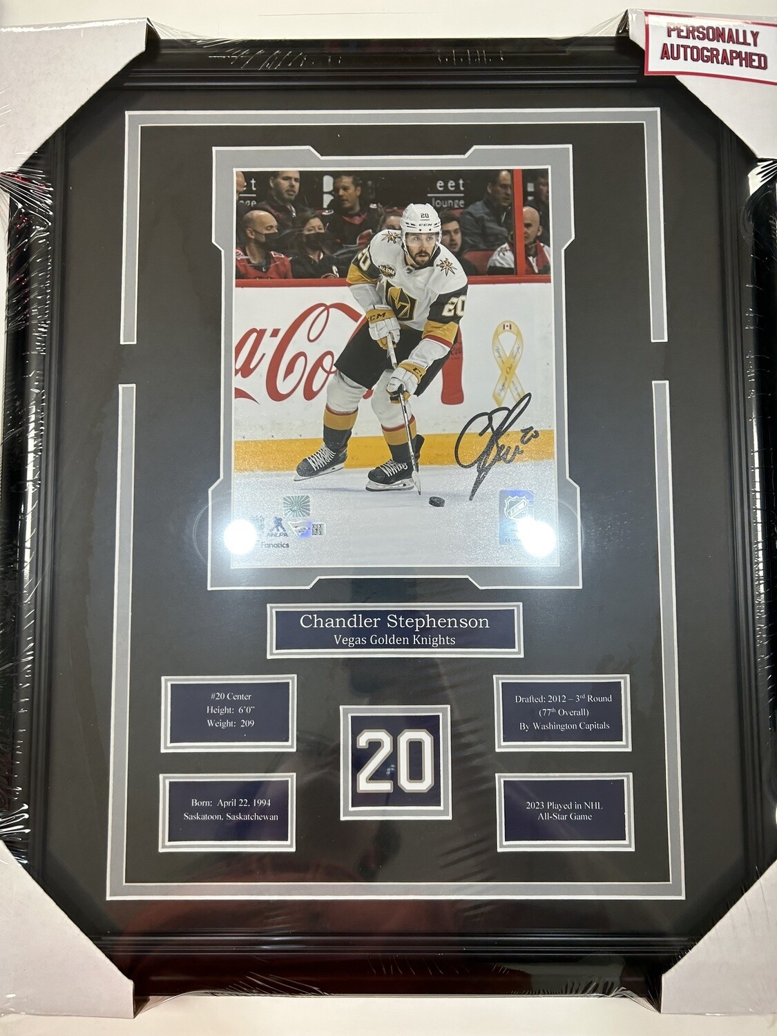 CHANDLER STEPHENSON - AUTOGRAPHED VEGAS GOLDEN KNIGHTS 16X20 FRAME