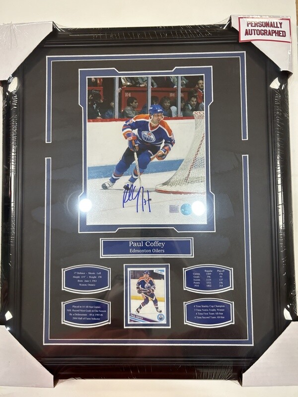 PAUL COFFEY - AUTOGRAPHED EDMONTON OILERS 16X20 FRAME