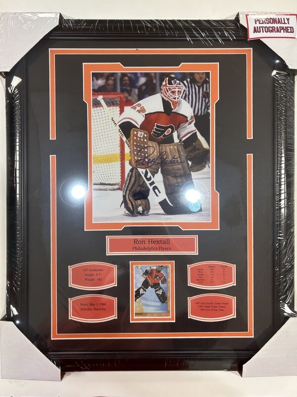 RON HEXTALL - AUTOGRAPHED PHILADELPHIA FLYERS 16X20 FRAME