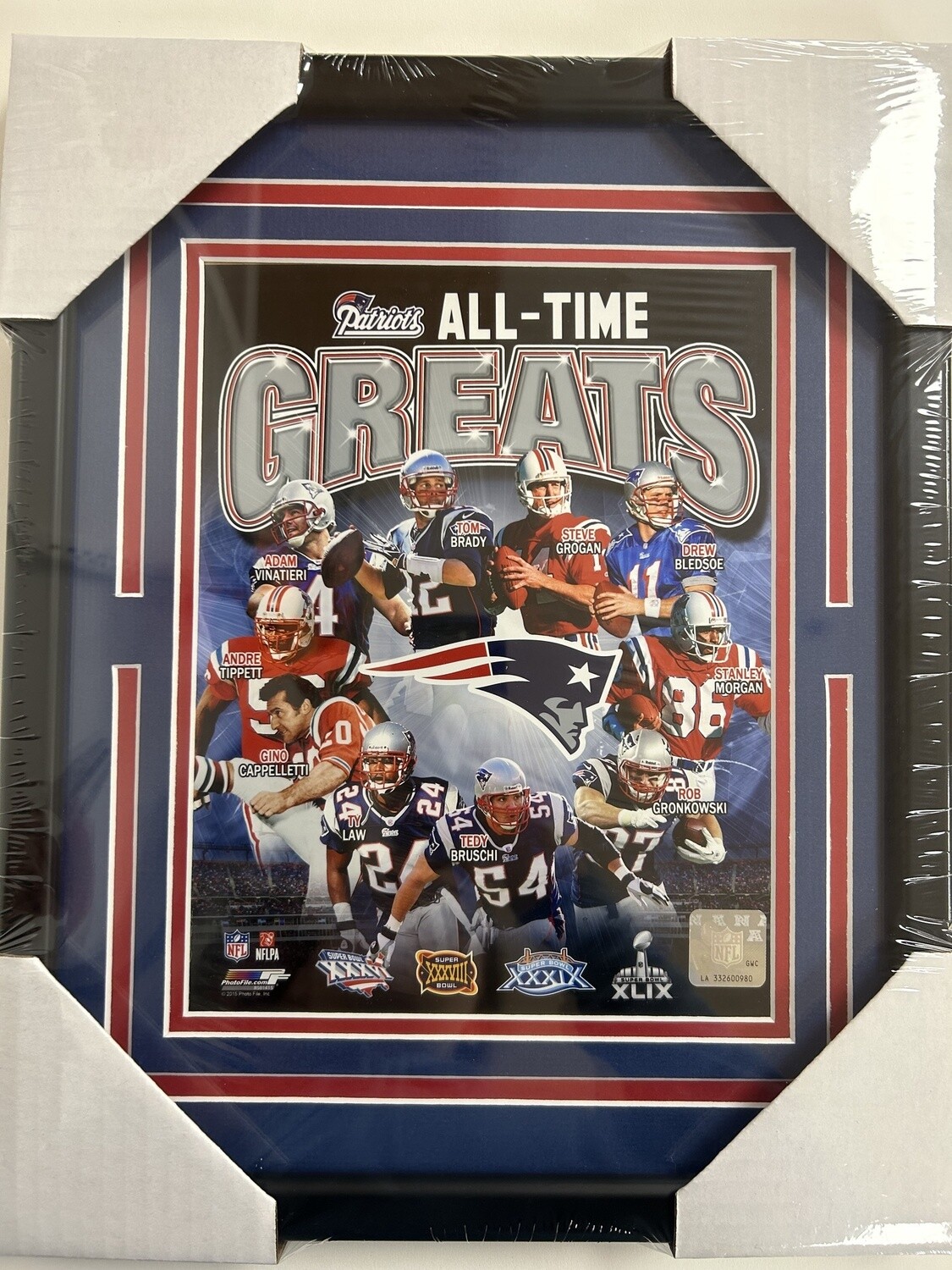 NEW ENGLAND PATRIOTS ALL-TIME GREATS - 11X14 FRAME