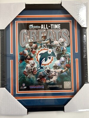 MIAMI DOLPHINS ALL-TIME GREATS - 11X14 FRAME