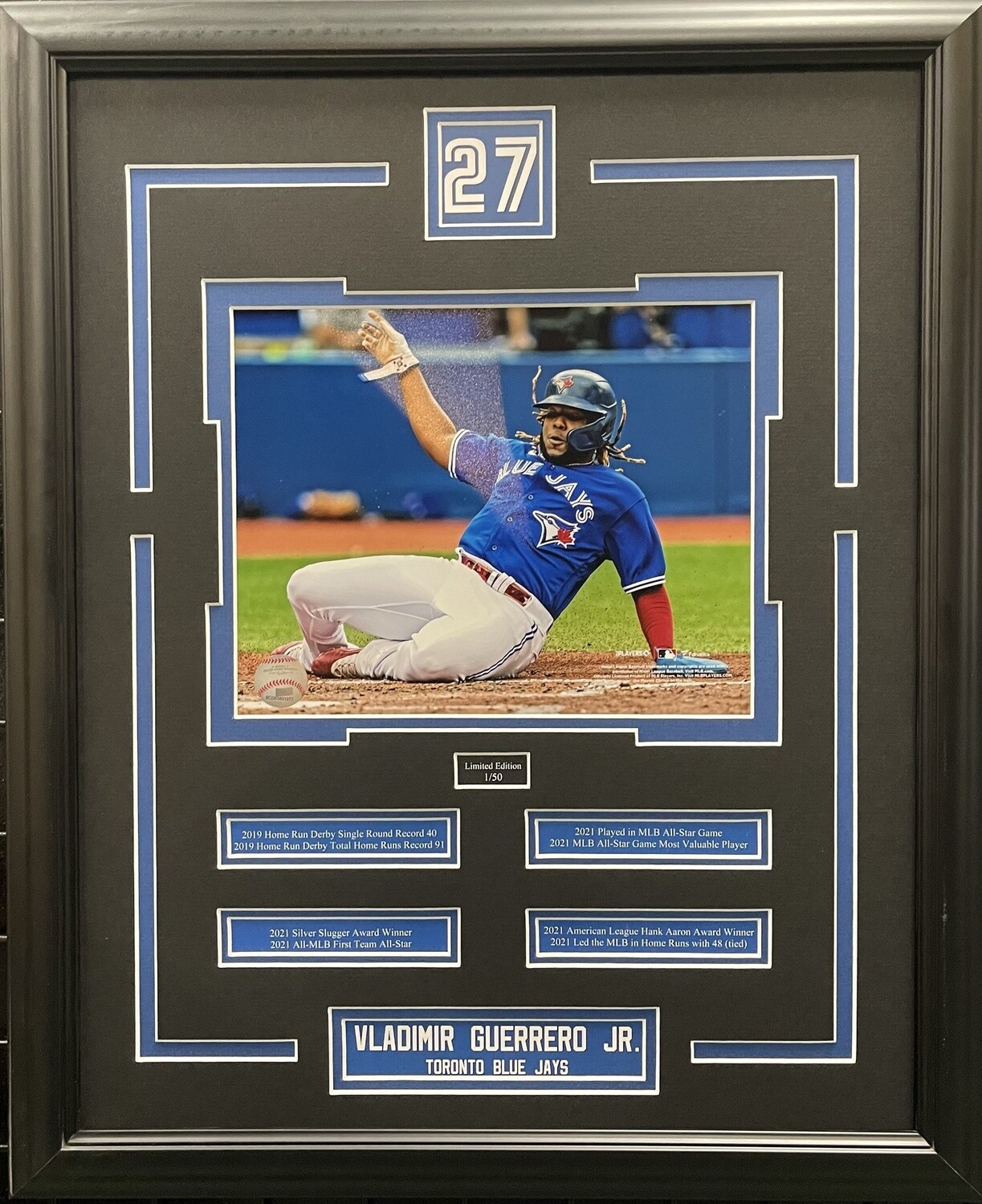 VLADIMIR GUERRERO JR - LIMITED EDITION 16X20 FRAME #/50 TORONTO BLUE JAYS