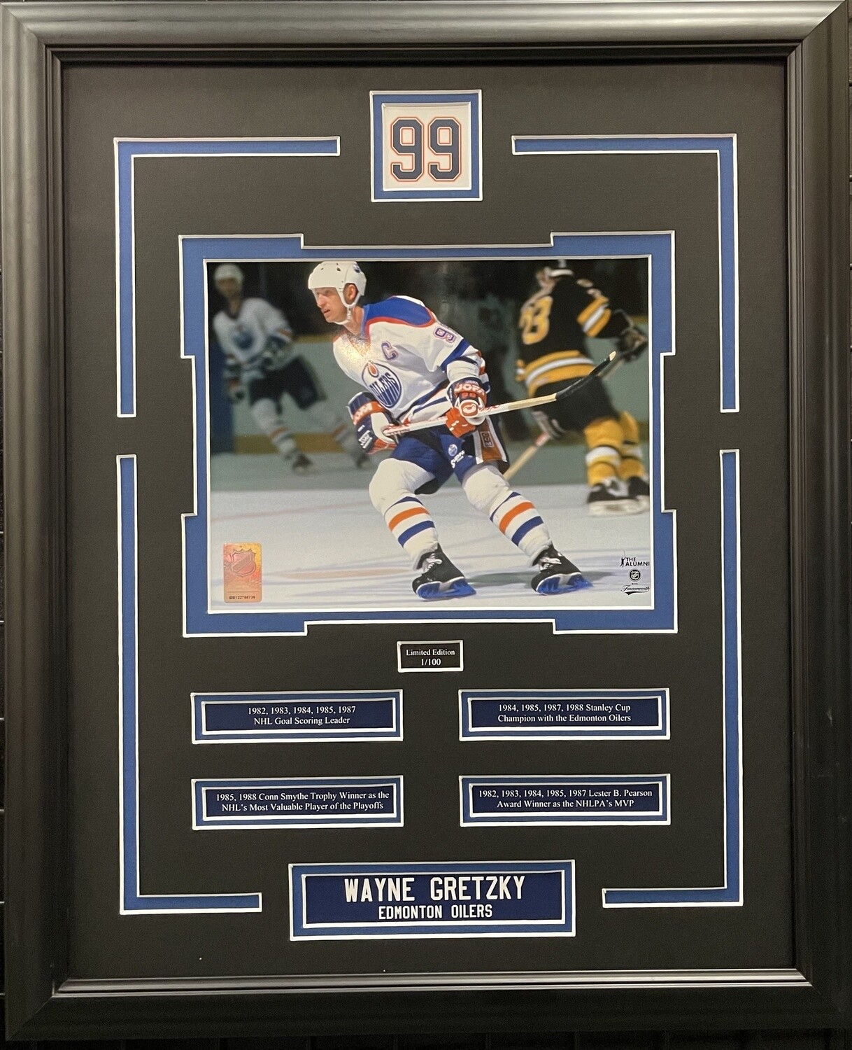 WAYNE GRETZKY - LIMITED EDITION 16X20 FRAME #/100 EDMONTON OILERS