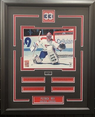PATRICK ROY - LIMITED EDITION 16X20 FRAME #/50 MONTREAL CANADIENS