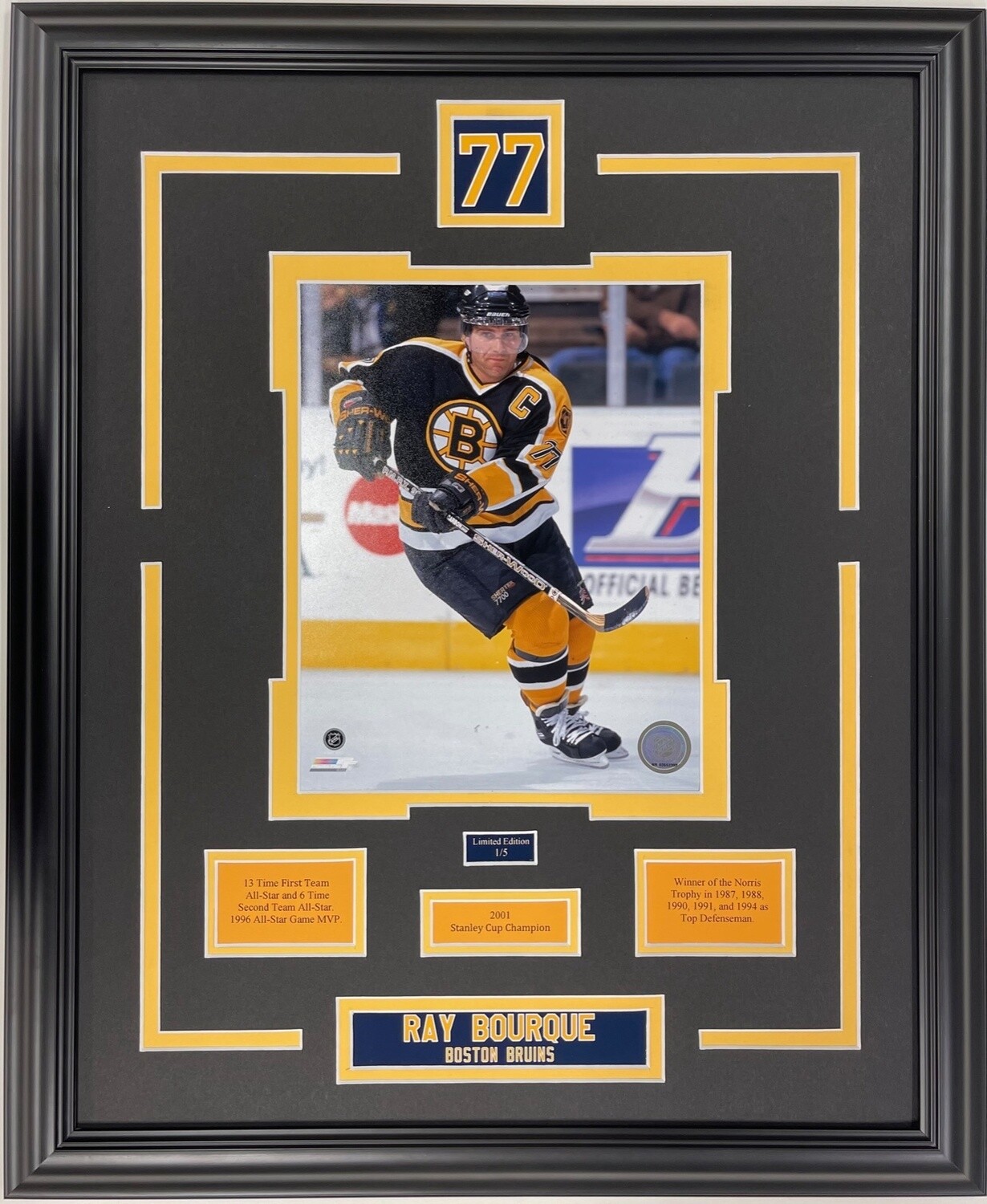 RAY BOURQUE - LIMITED EDITION 16X20 FRAME #/5 BOSTON BRUINS