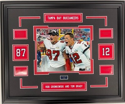 TOM BRADY &amp; ROB GRONKOWSKI - LIMITED EDITION 16X20 FRAME #/12 TAMPA BAY BUCCANEERS