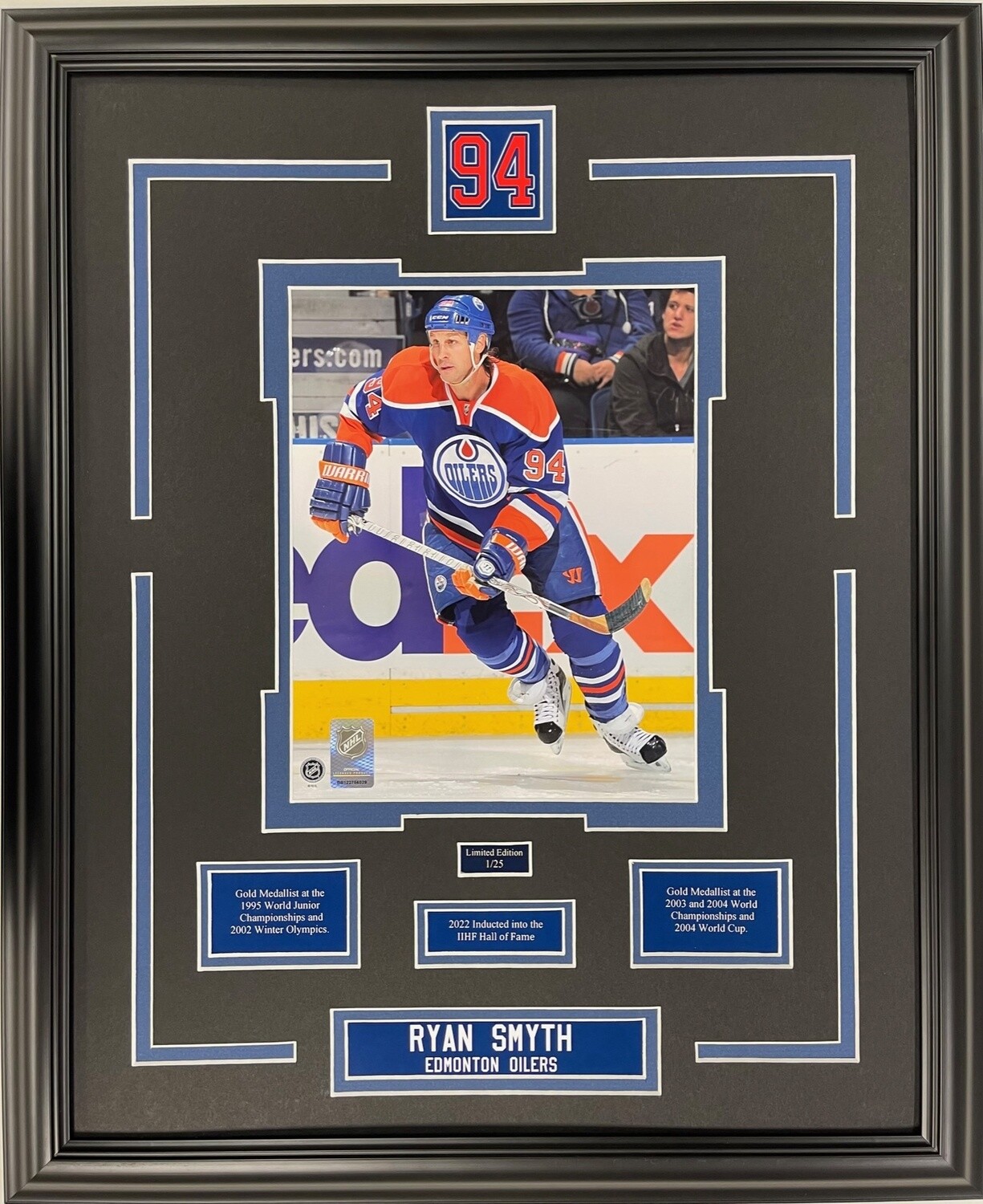 RYAN SMYTH - LIMITED EDITION 16X20 FRAME #/25 EDMONTON OILERS