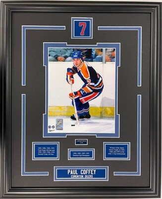 PAUL COFFEY - LIMITED EDITION 16X20 FRAME #/10 EDMONTON OILERS