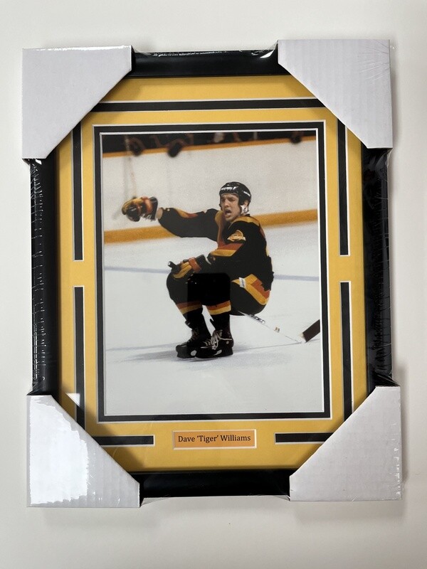 DAVE &#39;TIGER&#39; WILLIAMS - VANCOUVER CANUCKS 11X14 FRAME