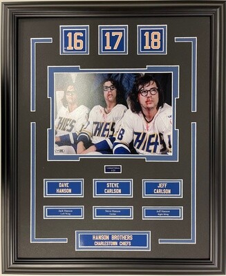 HANSON BROTHERS - LIMITED EDITION 16X20 FRAME CHARLESTOWN CHIEFS
