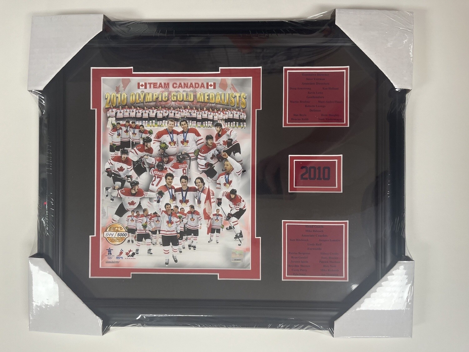 2010 MENS OLYMPIC GOLD - TEAM CANADA 13X16 FRAME