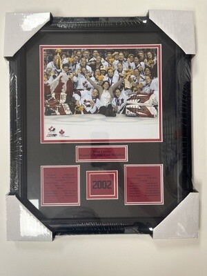 2002 WOMENS OLYMPIC GOLD - TEAM CANADA 13X16 FRAME