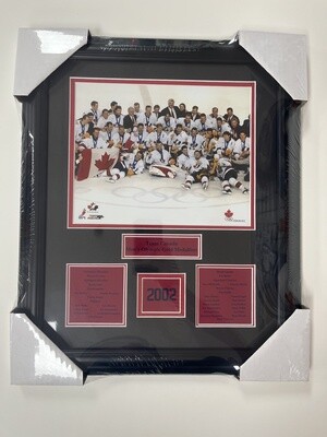 2002 MENS OLYMPIC GOLD - TEAM CANADA 13X16 FRAME
