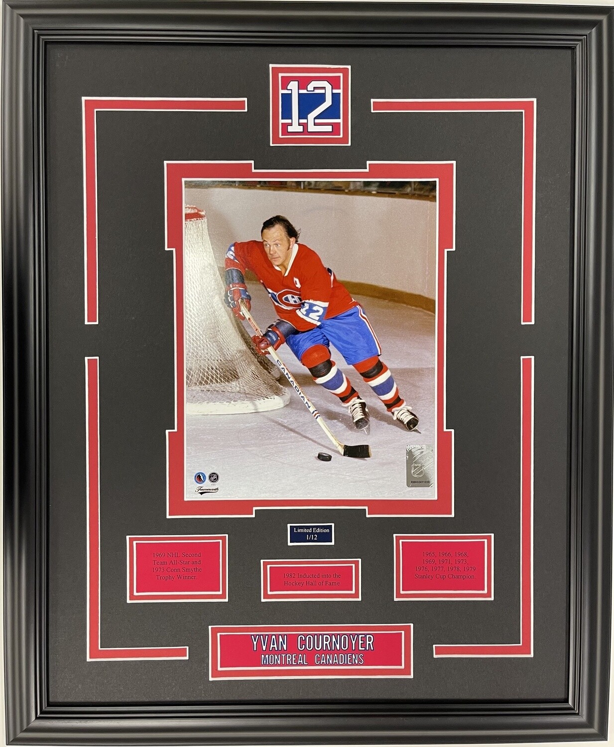 YVAN COURNOYER - LIMITED EDITION 16X20 FRAME #/12 MONTREAL CANADIENS