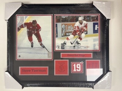 STEVE YZERMAN - DETROIT RED WINGS 2 PHOTO 16X20 FRAME