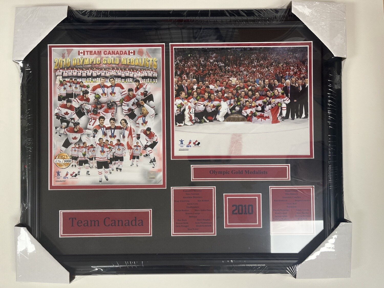 2010 MENS OLYMPIC GOLD - TEAM CANADA 2 PHOTO 16X20 FRAME
