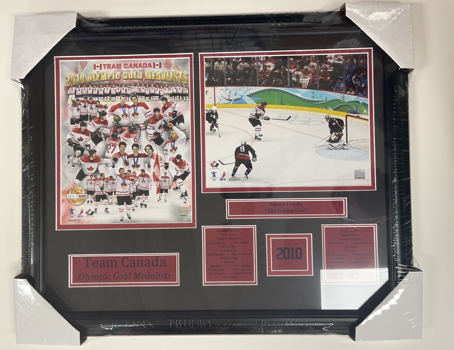 SIDNEY CROSBY GOLDEN GOAL - TEAM CANADA 2 PHOTO 16X20 FRAME