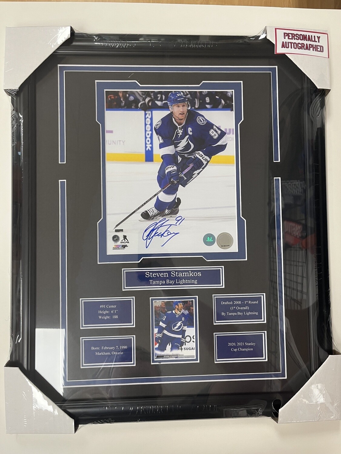 STEVEN STAMKOS - AUTOGRAPHED TAMPA BAY LIGHTNING 16X20 FRAME