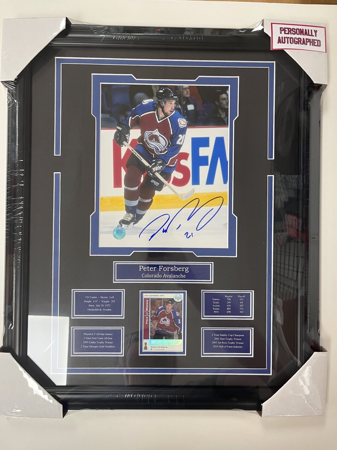 PETER FORSBERG - AUTOGRAPHED COLORADO AVALANCHE 16X20 FRAME