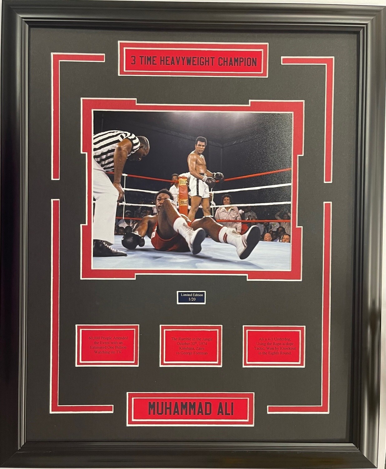MUHAMMAD ALI - LIMITED EDITION 16X20 FRAME #/20 BOXING