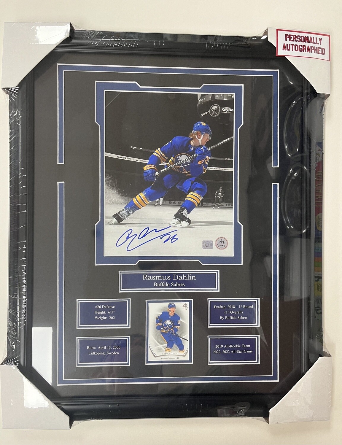 RASMUS DAHLIN - AUTOGRAPHED BUFFALO SABRES 16X20 FRAME