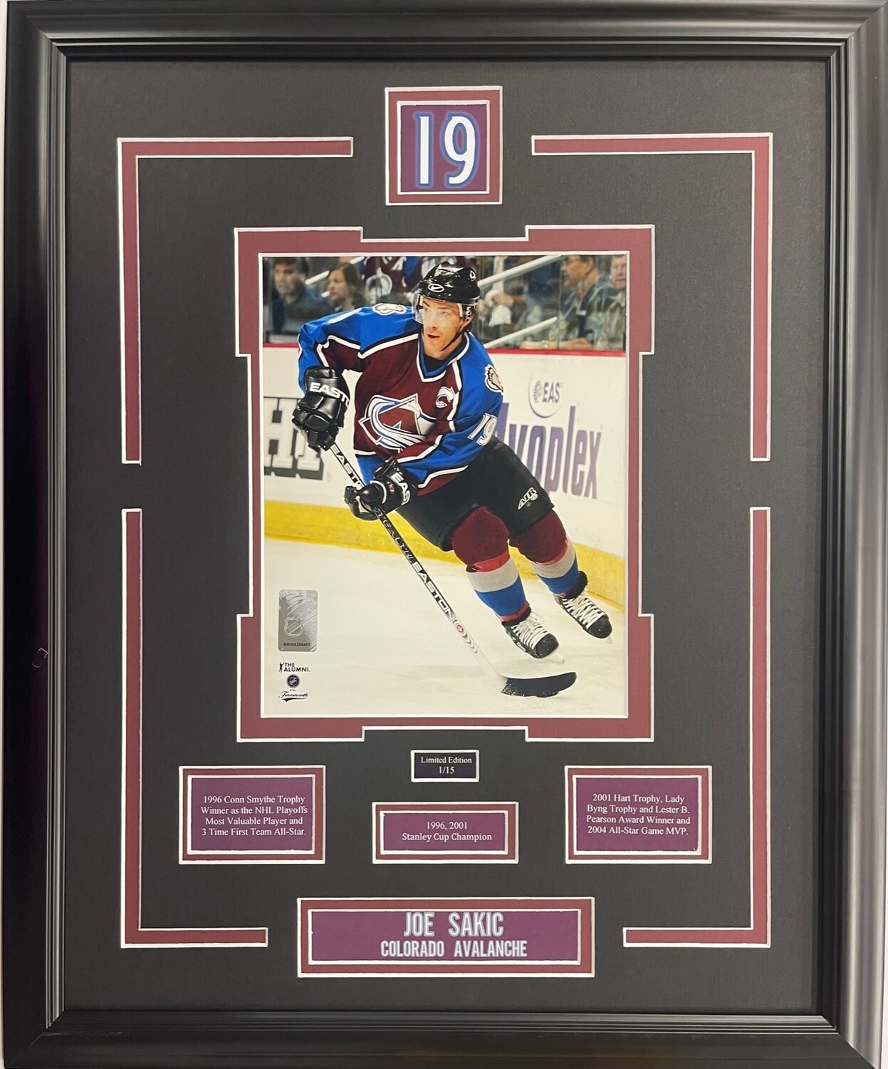 JOE SAKIC - LIMITED EDITION 16X20 FRAME #/15 COLORADO AVALANCHE