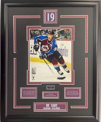 JOE SAKIC - LIMITED EDITION 16X20 FRAME #/15 COLORADO AVALANCHE