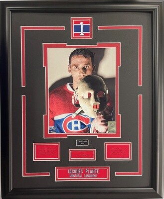 JACQUES PLANTE - LIMITED EDITION 16X20 FRAME #/10 - MONTREAL CANADIENS