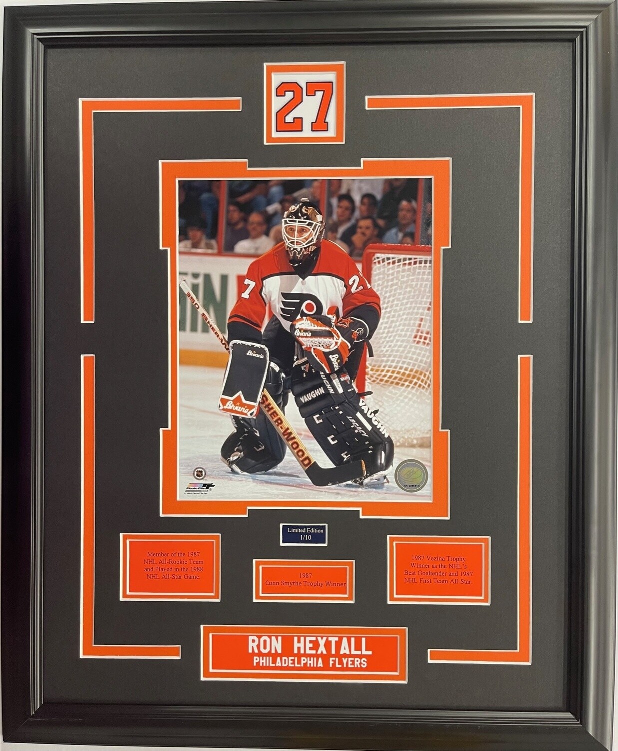 RON HEXTALL - LIMITED EDITION 16X20 FRAME #/10 - PHILADELPHIA FLYERS