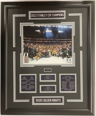 VEGAS GOLDEN KNIGHTS 2023 STANLEY CUP CHAMPIONS - LIMITED EDITION 16X20 FRAME #/50