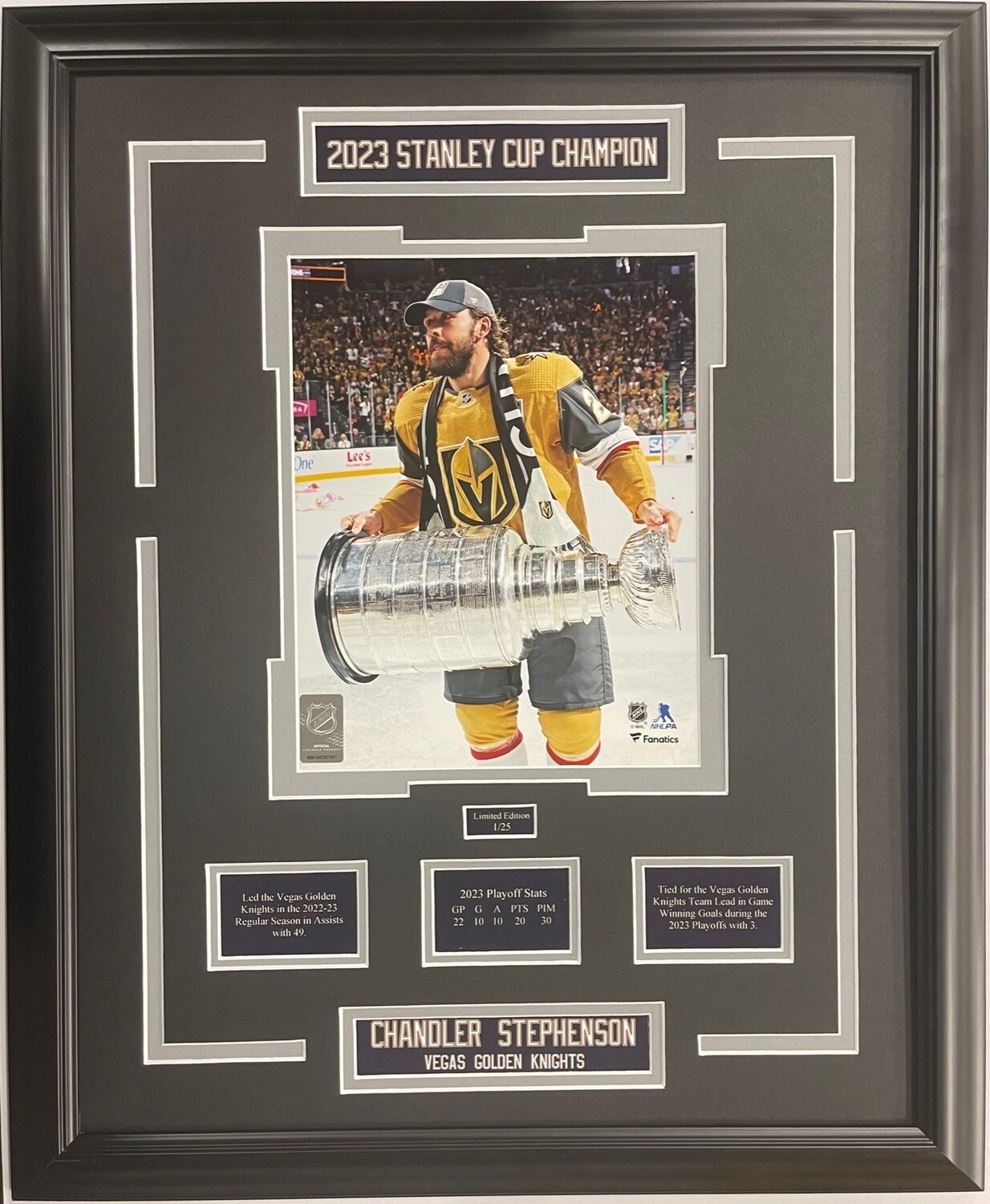 CHANDLER STEPHENSON 2023 SC - LIMITED EDITION 16X20 FRAME #/25 - VEGAS GOLDEN KNIGHTS