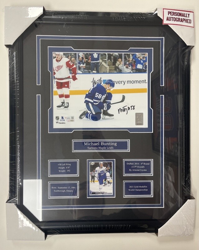 MICHAEL BUNTING - AUTOGRAPHED TORONTO MAPLE LEAFS 16X20 FRAME