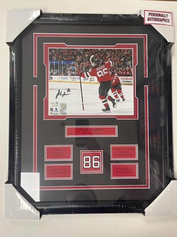 JACK HUGHES - AUTOGRAPHED NEW JERSEY DEVILS 16X20 FRAME