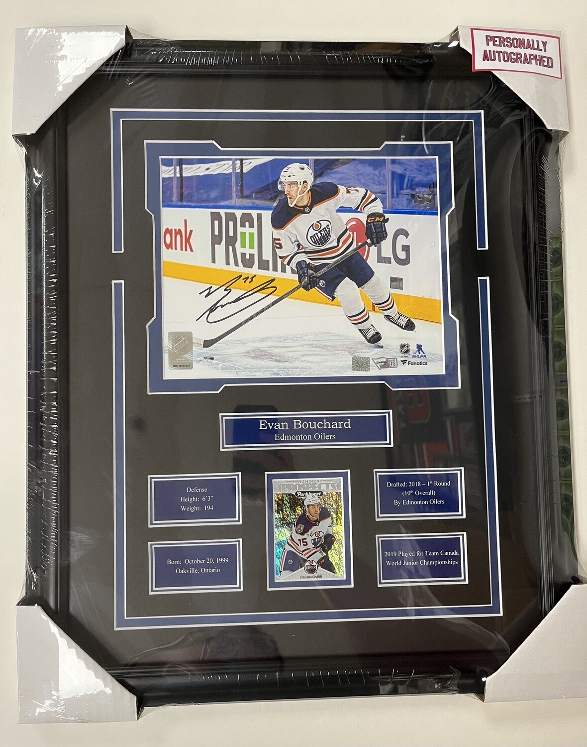 EVAN BOUCHARD - AUTOGRAPHED EDMONTON OILERS 16X20 FRAME