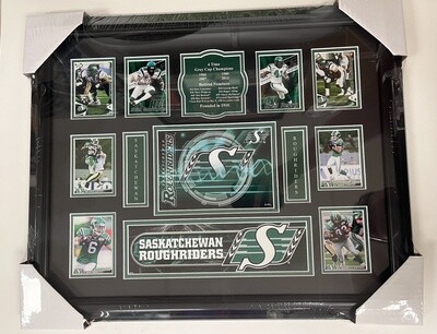 POSTCARD TEAM HISTORY - SASKATCHEWAN ROUGHRIDERS 16X20 FRAME