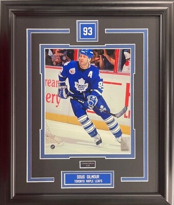 DOUG GILMOUR - TORONTO MAPLE LEAFS LIMITED EDITION #/20 13X16 FRAME