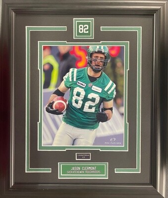 JASON CLERMONT - SASKATCHEWAN ROUGHRIDERS LIMITED EDITION #/5 13X16 FRAME