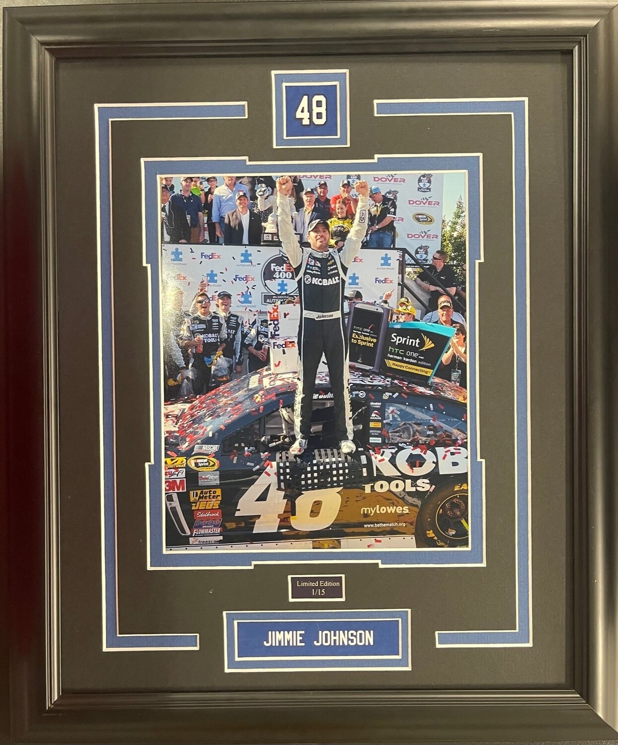 JIMMIE JOHNSON - NASCAR LIMITED EDITION #/15 13X16 FRAME