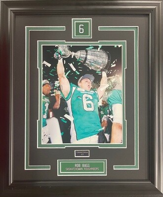 ROB BAGG - SASKATCHEWAN ROUGHRIDERS LIMITED EDITION #/5 13X16 FRAME