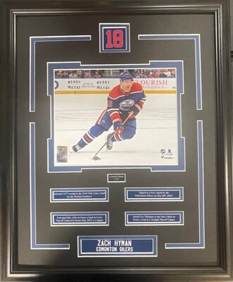 ZACH HYMAN - LIMITED EDITION 16X20 FRAME #/25EDMONTON OILERS