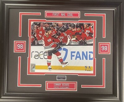 CONNOR BEDARD - CHICAGO BLACKHAWKS LIMITED EDITION #/25 13X16 FRAME