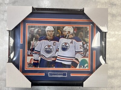 CONNOR MCDAVID AND LEON DRAISAITL - 11X14 FRAME - EDMONTON OILERS