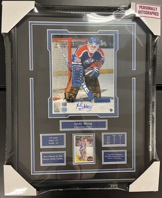 ANDY MOOG - AUTOGRAPHED EDMONTON OILERS 16X20 FRAME