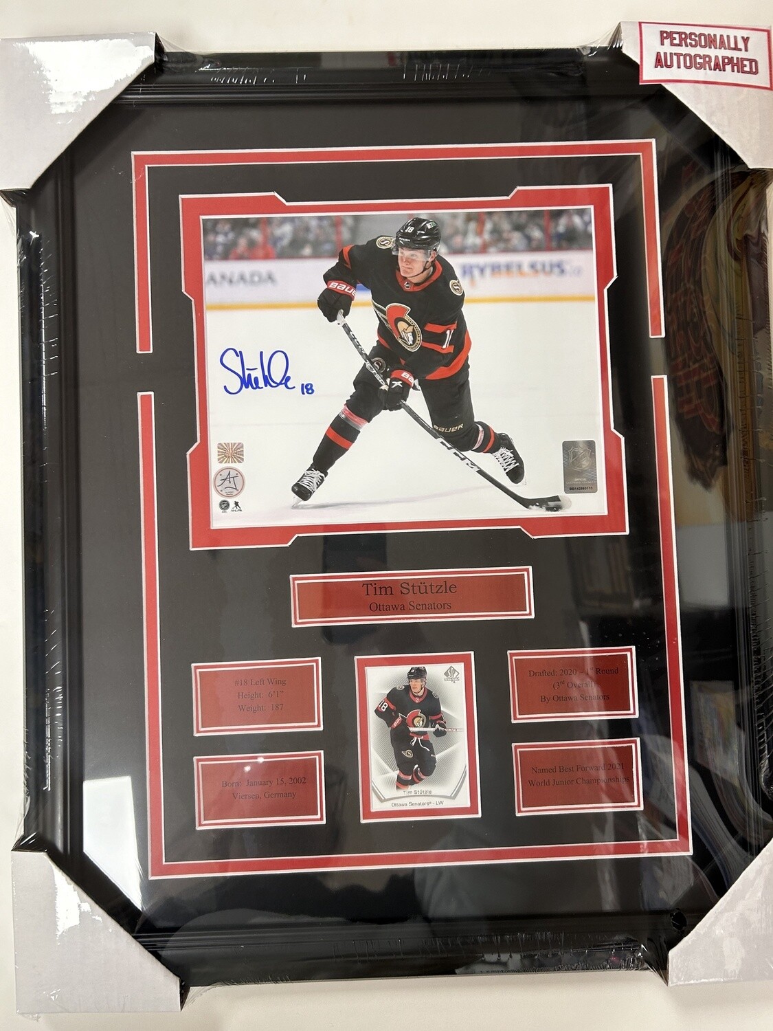 TIM STUTZLE - AUTOGRAPHED OTTAWA SENATORS 16X20 FRAME