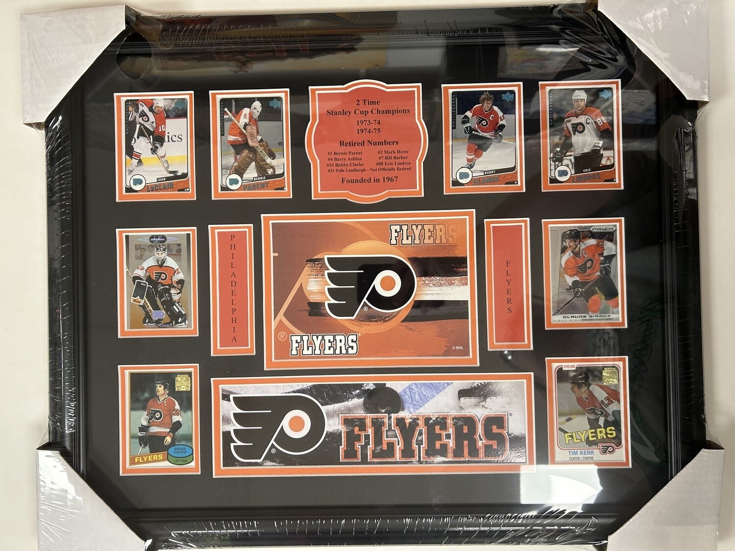 POSTCARD TEAM HISTORY 8X10 PHOTO 16X20 FRAME - PHILADELPHIA FLYERS