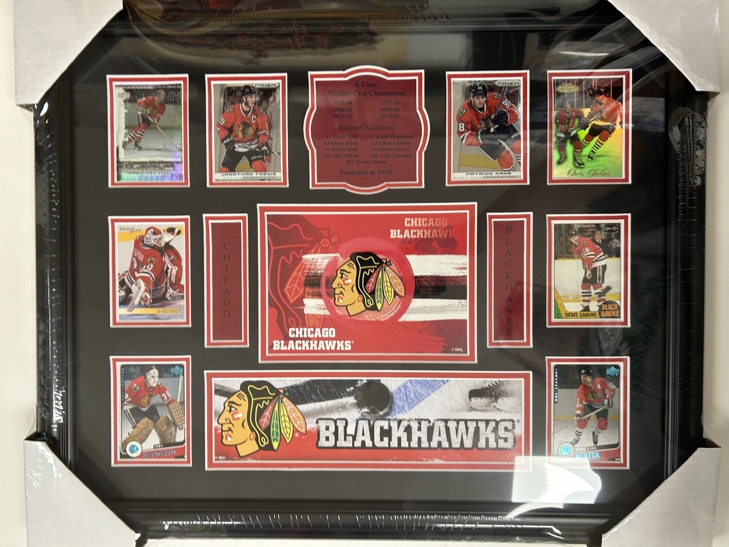 POSTCARD TEAM HISTORY 8X10 PHOTO 16X20 FRAME - CHICAGO BLACKHAWKS